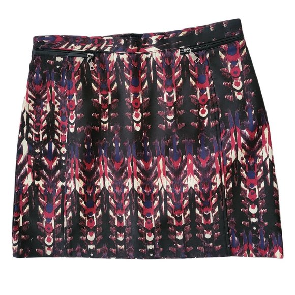 H&M Casual Women's Mini Skirt NEW Size 10 Black Red Blue - Picture 1 of 8